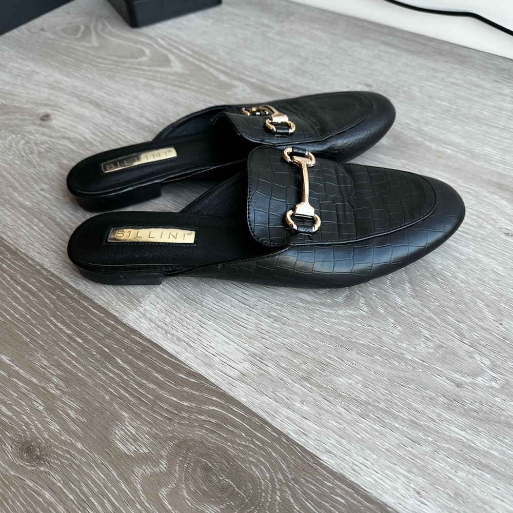 Billini Olivia Black Croc Slide